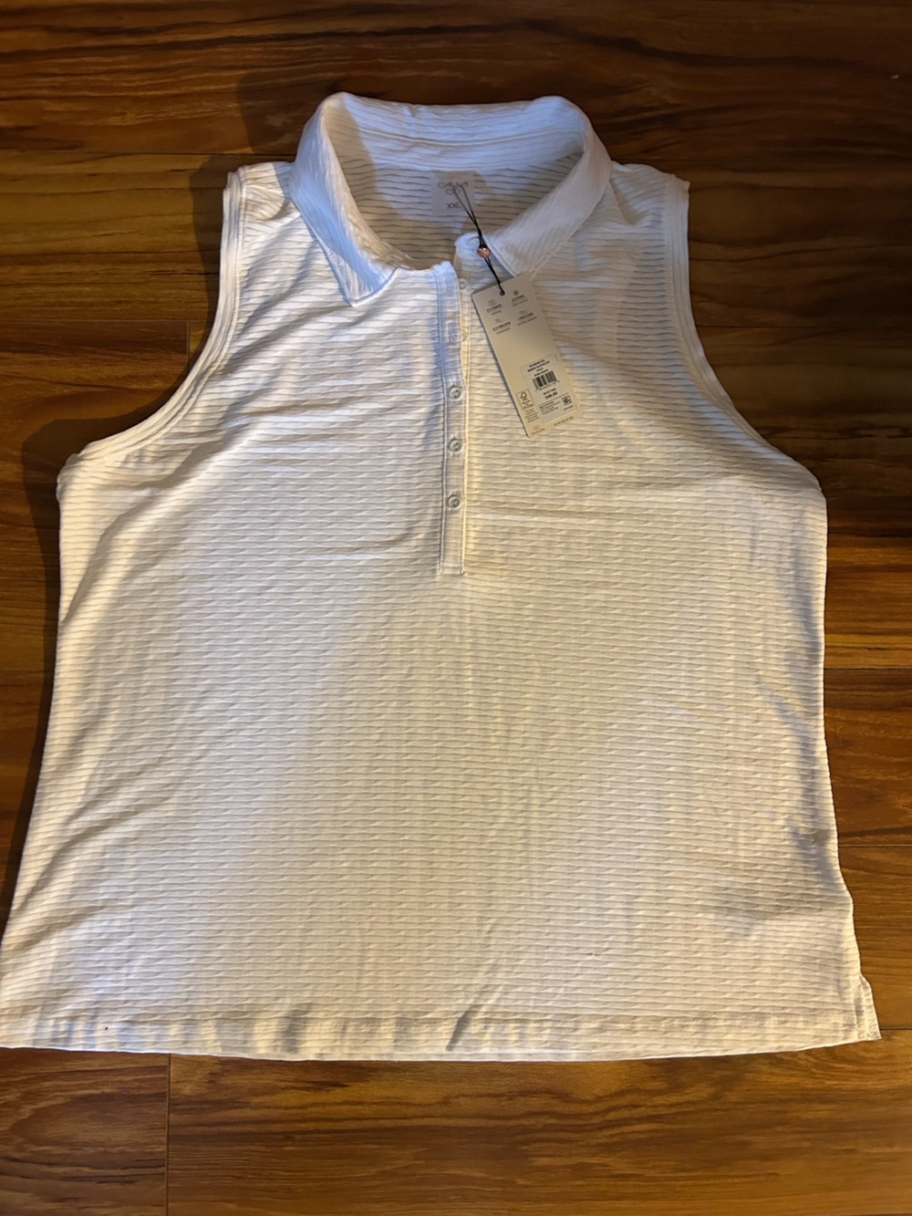 Calia golf white renew sleeveless Polo Top - Classic Collared Knit. XXL - Picture 10 of 16